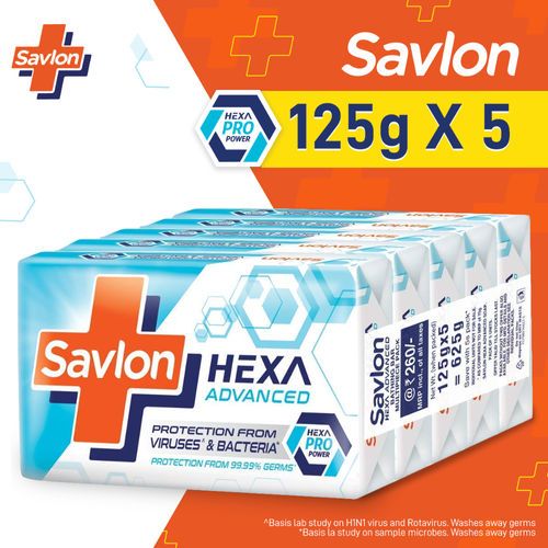 Savlon Hexa Advanced Soap (125gm, Pack of 5)